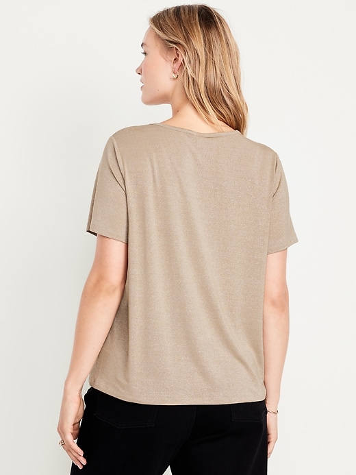 Image number 5 showing, Luxe V-Neck Shine T-Shirt