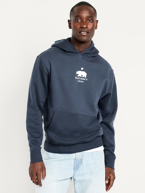 Oversized Logo Pullover Hoodie for Men - Dusk Navy