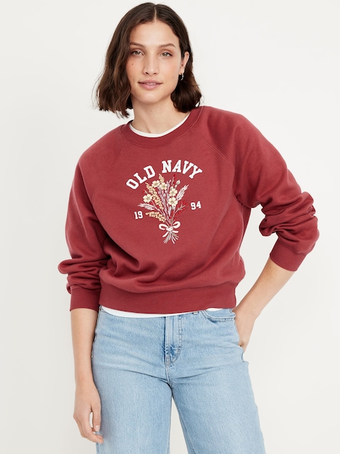 Vintage Crew-Neck Logo-Graphic Sweatshirt - Umber Earth