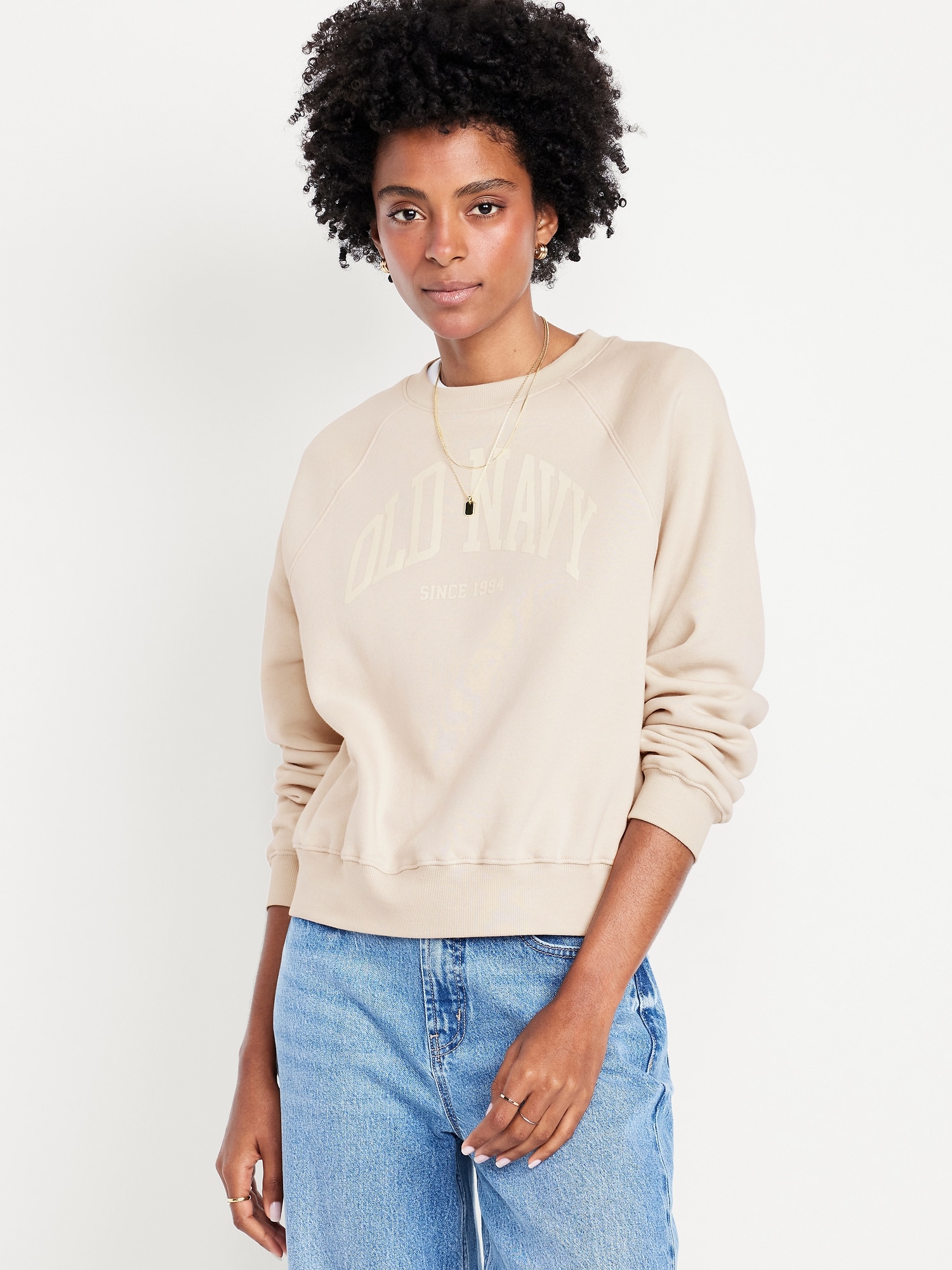 Vintage Crew-Neck Logo-Graphic Sweatshirt