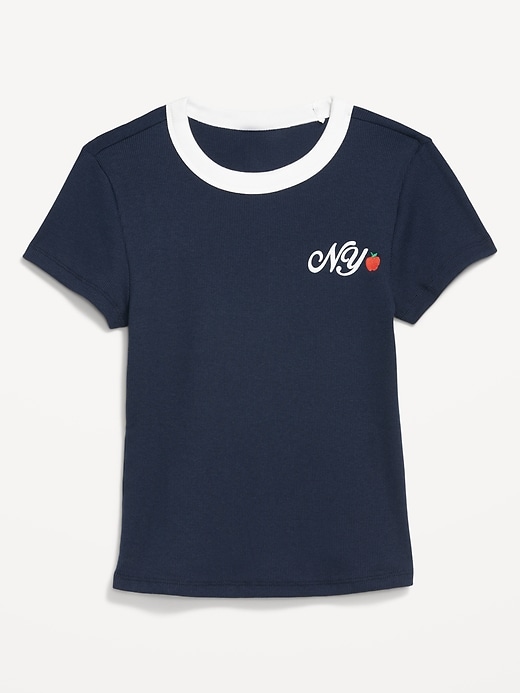 L'image numéro 1 présente T-shirt moulant à imprimé