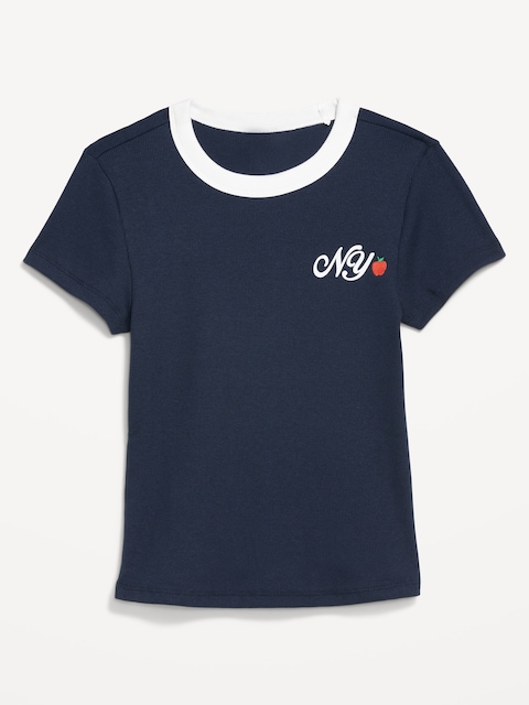 T-shirt moulant à imprimé