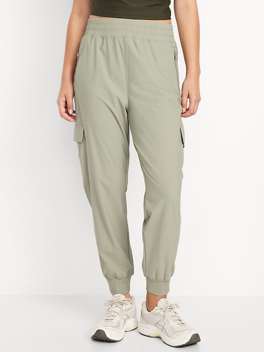 Image number 4 showing, High-Waisted SleekTech Cargo Joggers
