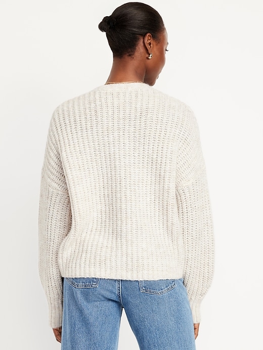 L'image numéro 2 présente Cardigan en mélange de laine à mailles perlées