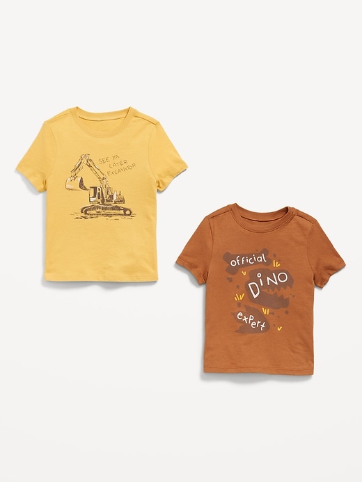 View large product image 2 of 2. Unisex Short-Sleeve Graphic 2-Pack T-Shirt for Toddler