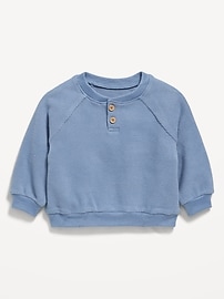 Image number 1 showing, Cozy Long-Sleeve Henley Thermal-Knit Sweatshirt for Baby
