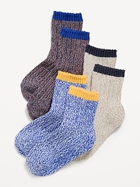 Image number 1 showing, Marled Boot Socks 3-Pack for Toddler & Baby