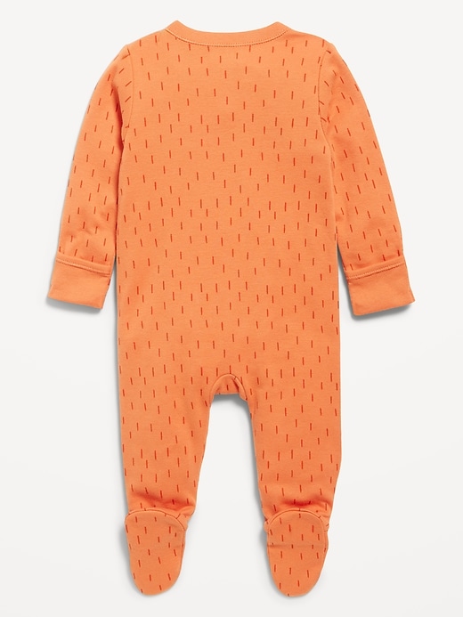 Image number 2 showing, 2-Way-Zip Sleep & Play Graphic Footed One-Piece for Baby