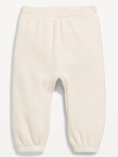 Pantalon de jogging à taille extensible en tricot gaufré pour bébé - Crème De La Crème