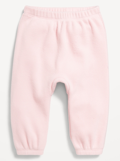 Pantalon de jogging à taille extensible en tricot gaufré pour bébé - Rose Pêche