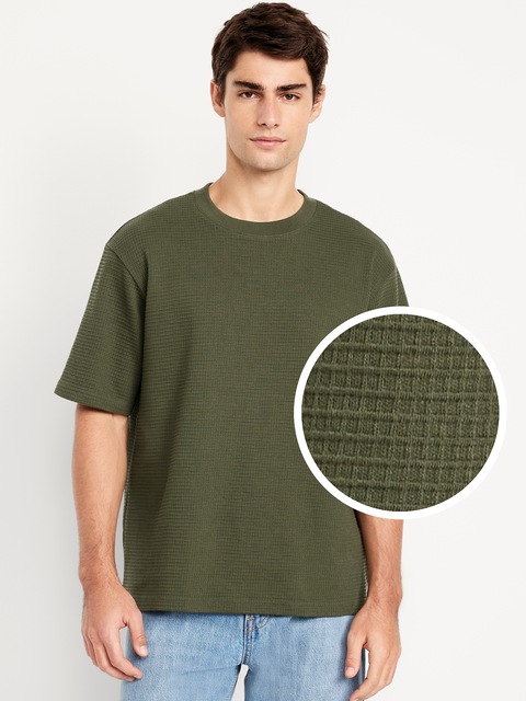 Heavyweight Crew-Neck Waffle T-Shirt - Matcha Green
