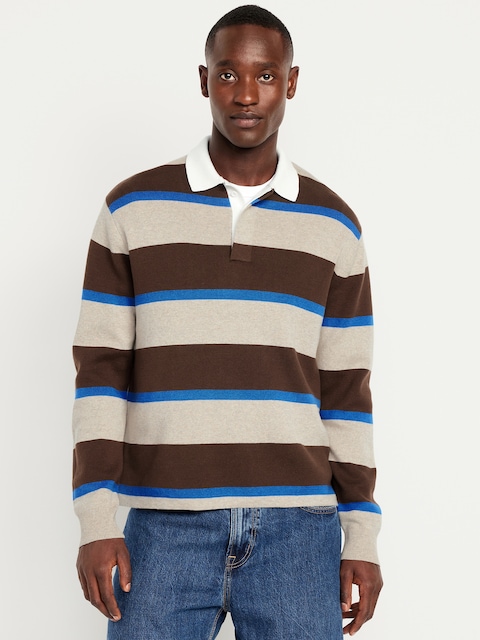Rugby Stripe Sweater - Brown/Blue Stripe