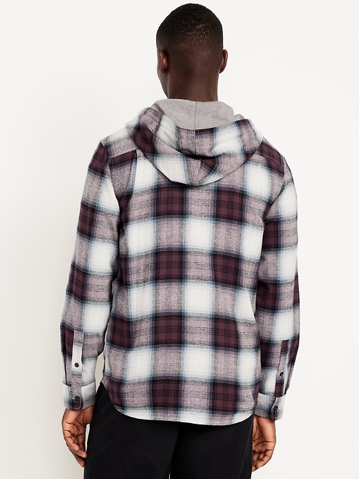 Image number 2 showing, Hooded Plaid Flannel Shirt
