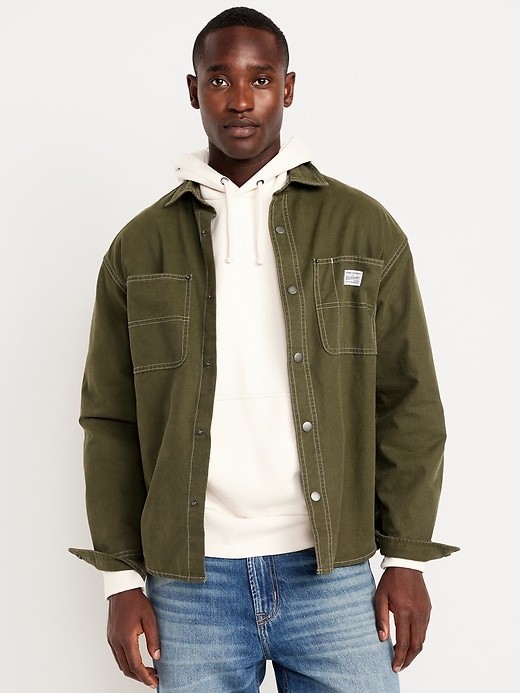 Image number 1 showing, Oversized Canvas Workwear Shacket