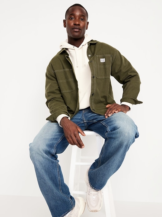 Image number 3 showing, Oversized Canvas Workwear Shacket