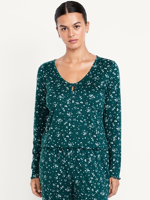 Image number 4 showing, Cozy Ribbed Pajama Top