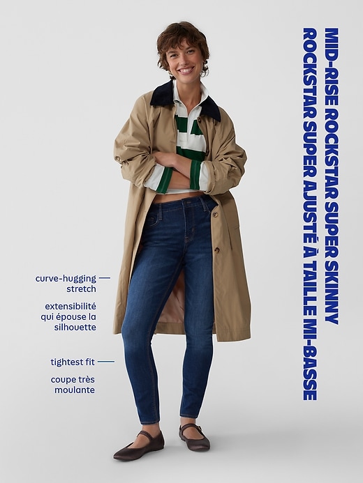 Image number 9 showing, Extra High-Waisted Rockstar 360° Stretch Super-Skinny Jeans