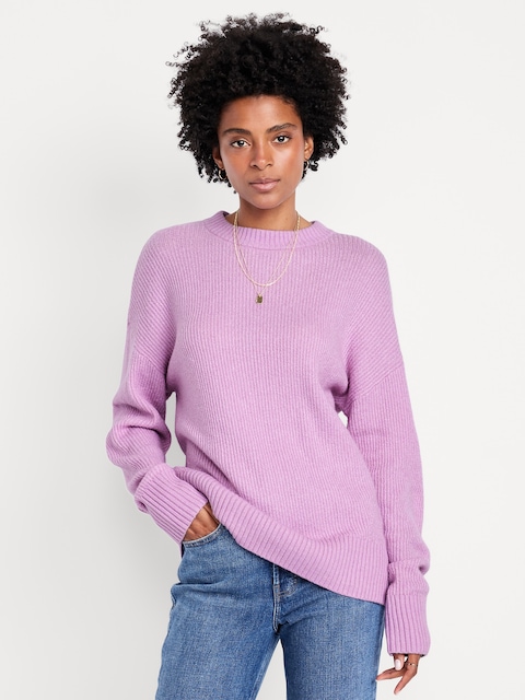 SoSoft Crew-Neck Tunic Sweater - Dahlia