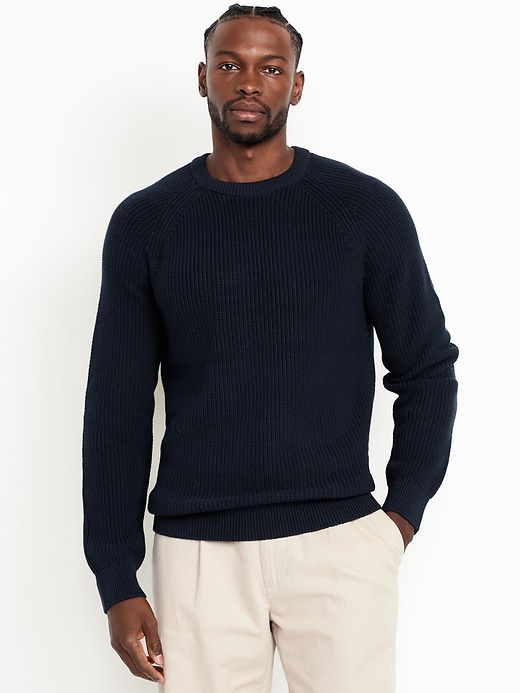 Image number 1 showing, Crew-Neck Shaker-Stitch Sweater