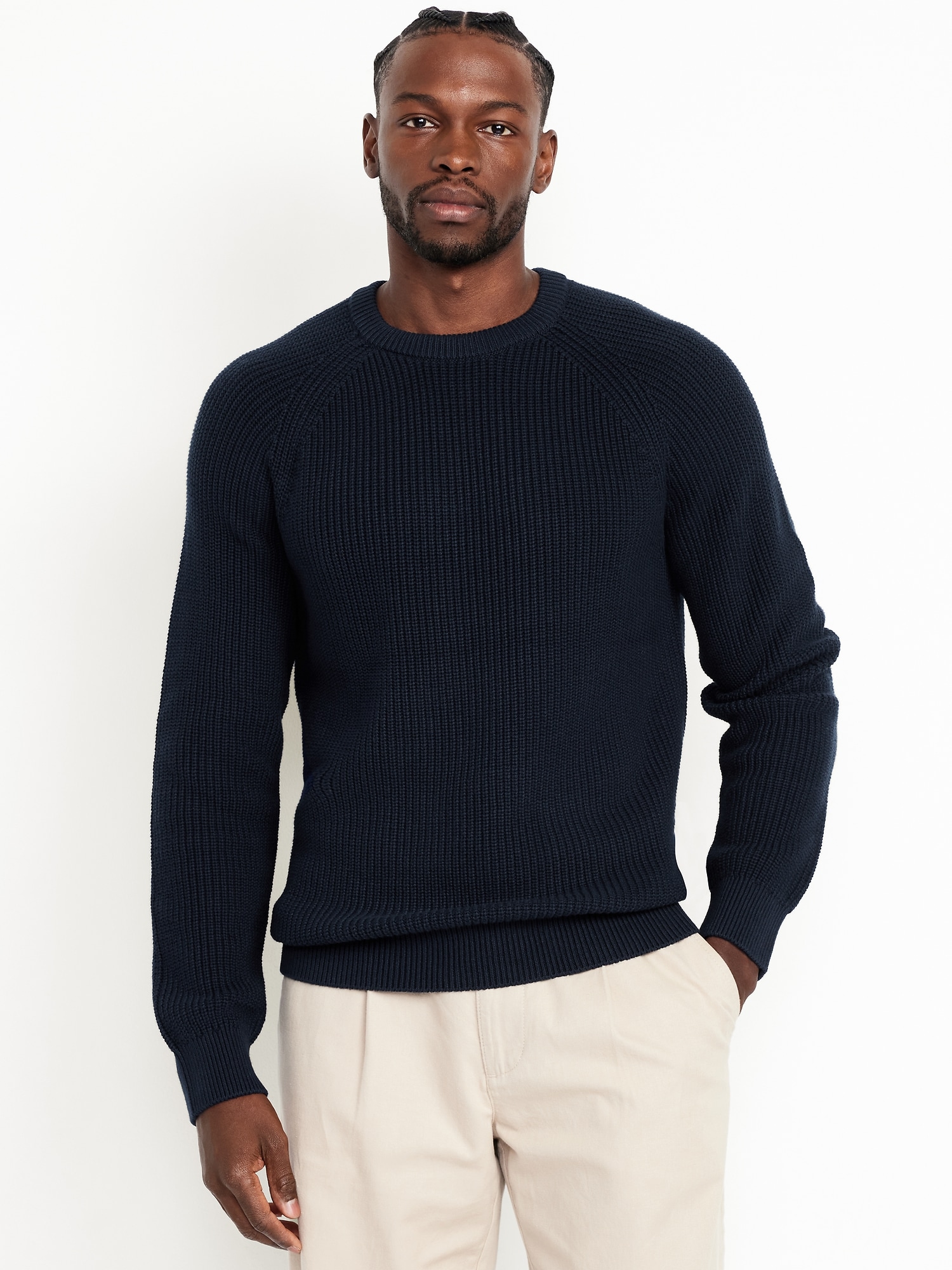 Crew-Neck Shaker-Stitch Sweater | Old Navy