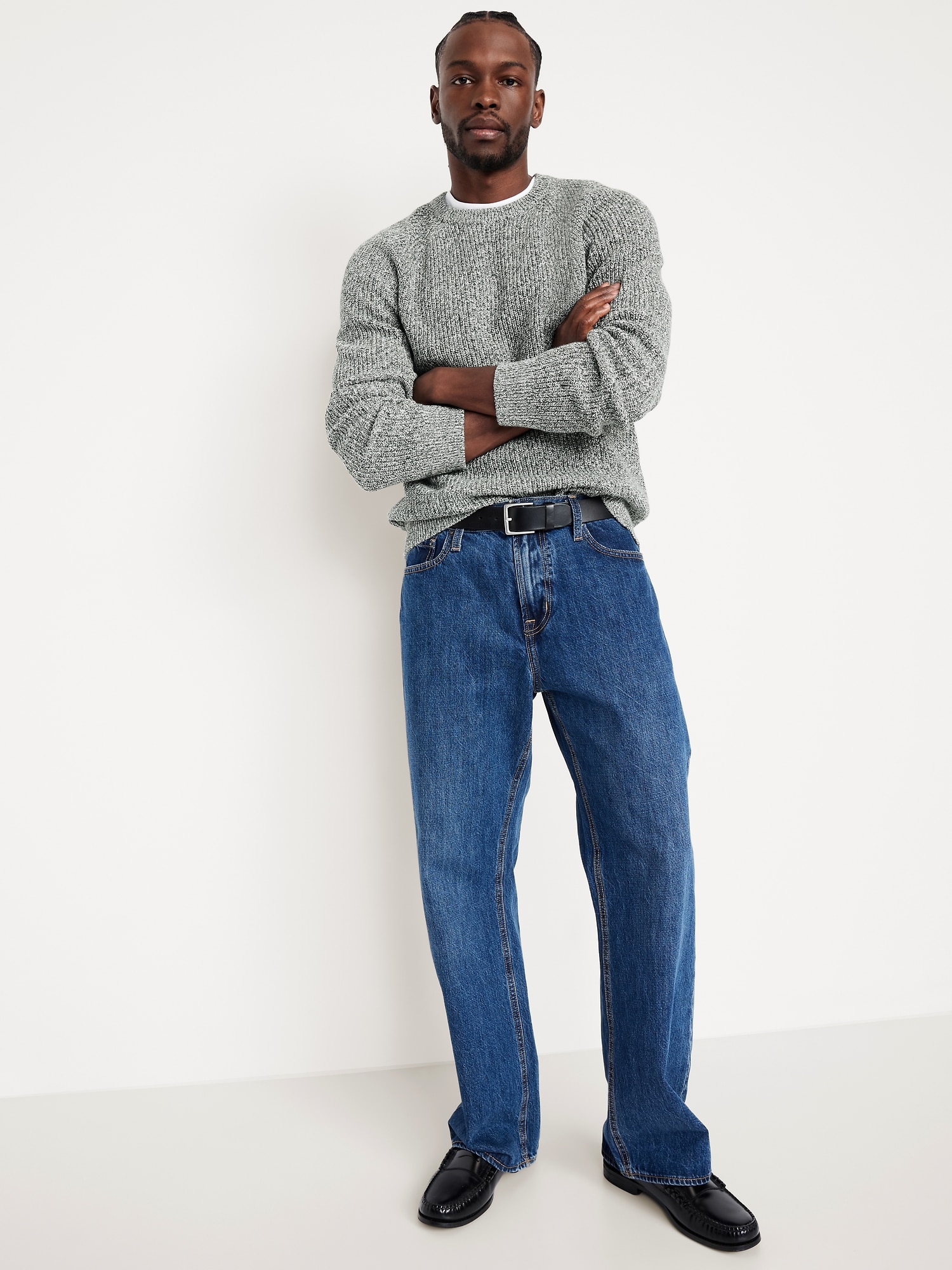 Crew-Neck Shaker-Stitch Sweater | Old Navy