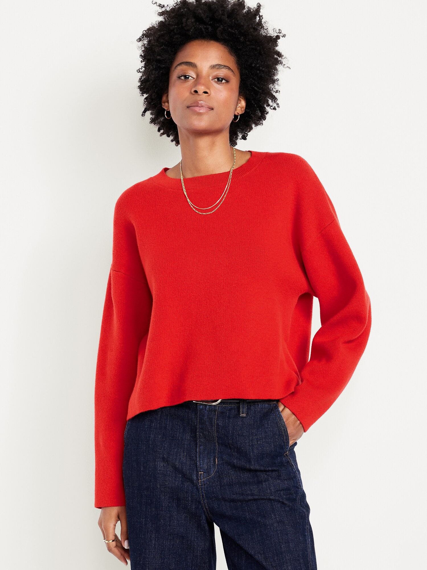 SoSoft Cropped Crew-Neck Sweater | Old Navy