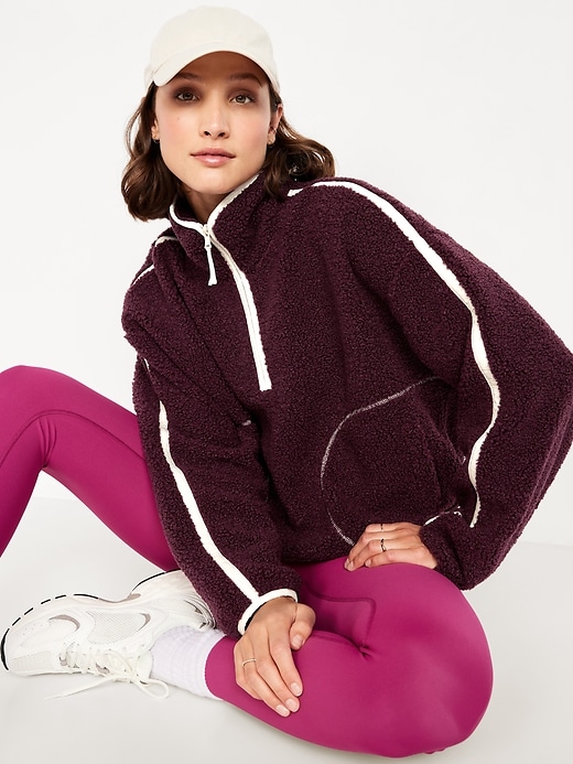 Image number 3 showing, Loose Sherpa Quarter-Zip Pullover