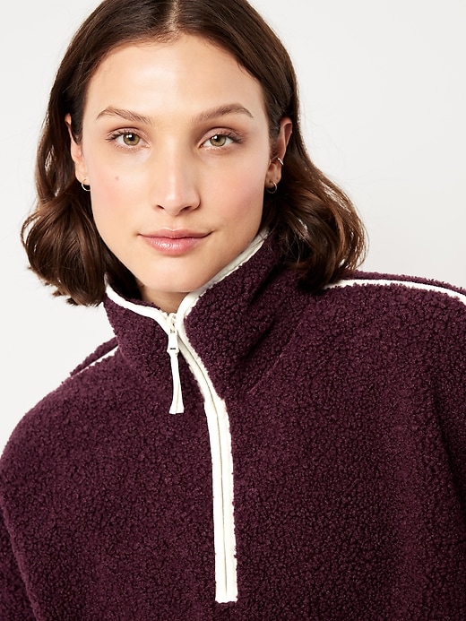 Image number 4 showing, Loose Sherpa Quarter-Zip Pullover