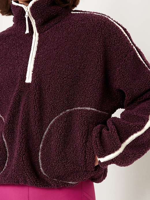Image number 6 showing, Loose Sherpa Quarter-Zip Pullover