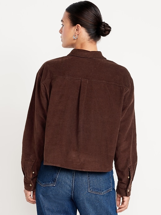 Image number 6 showing, Cropped Button-Down Corduroy Shirt