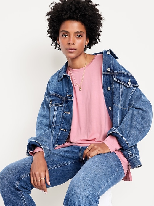 Image number 3 showing, Luxe Long-Sleeve Crew-Neck Tunic