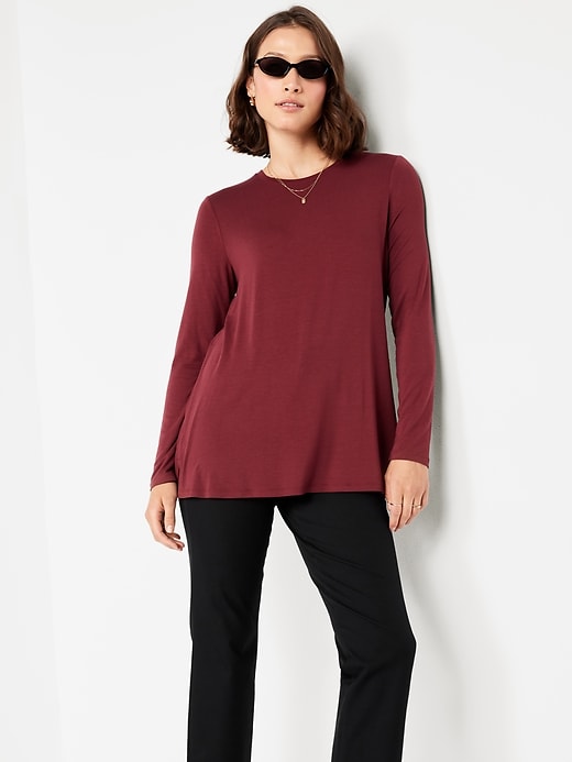 Image number 3 showing, Luxe Long-Sleeve Crew-Neck Tunic