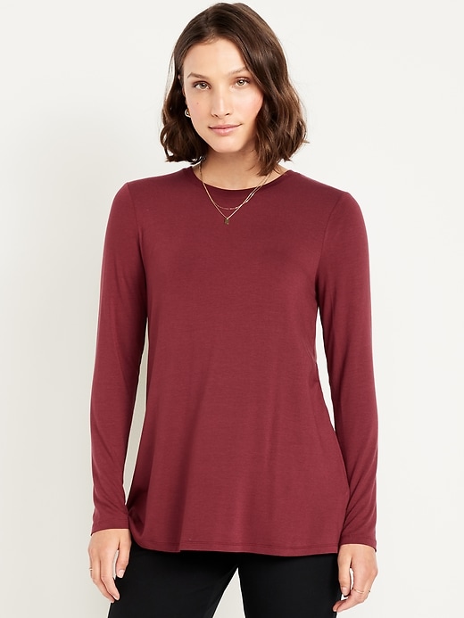 Image number 1 showing, Luxe Long-Sleeve Crew-Neck Tunic