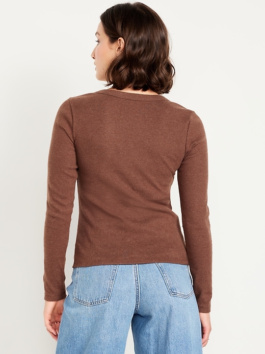 Image number 2 showing, Long-Sleeve Cozy V-Neck Top