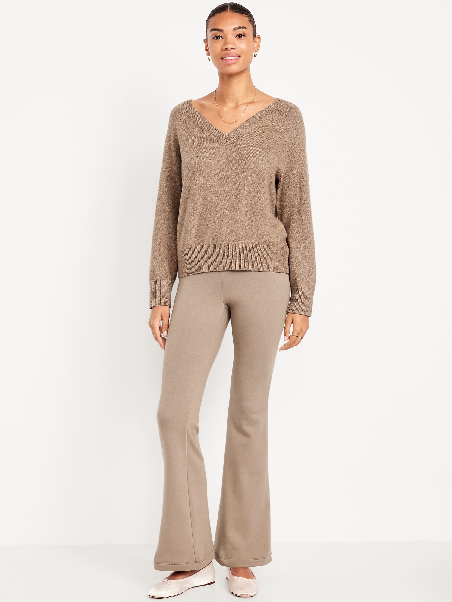 High-Waisted Fleece-Lined Flared Leggings