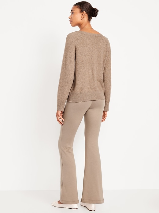 Image number 2 showing, High-Waisted Fleece-Lined Flared Leggings
