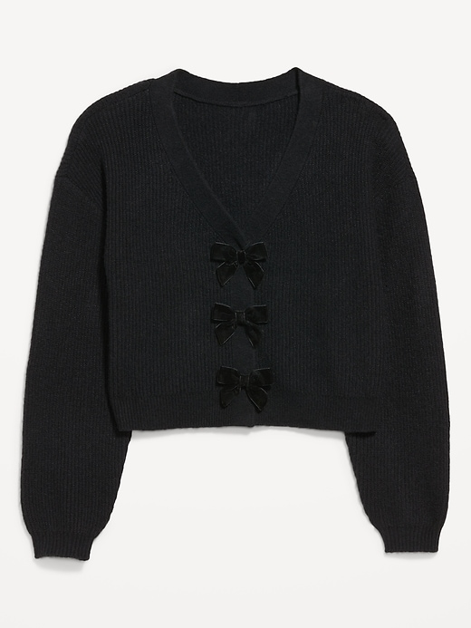Image number 5 showing, SoSoft V-Neck Bow-Front Cardigan Sweater