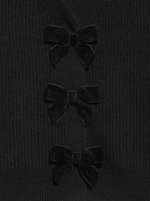 Image number 6 showing, SoSoft V-Neck Bow-Front Cardigan Sweater