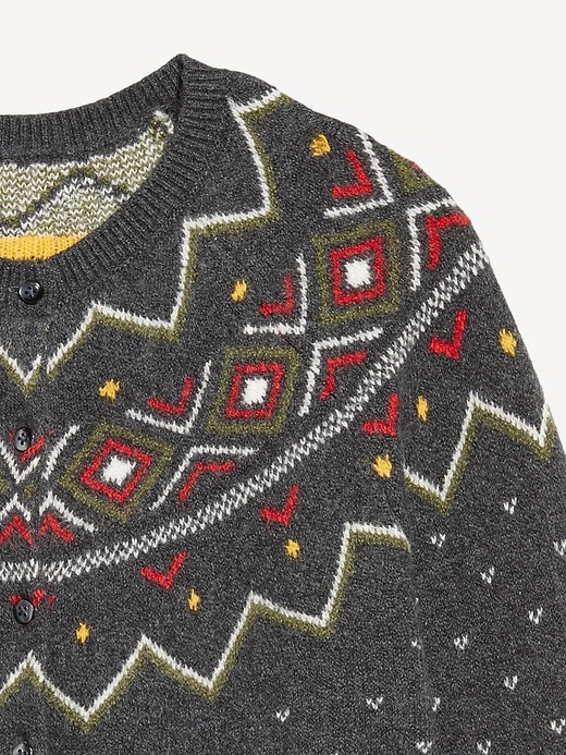 L'image numéro 5 présente Cardigan court en tricot côtelé SoSoft à motif jacquard
