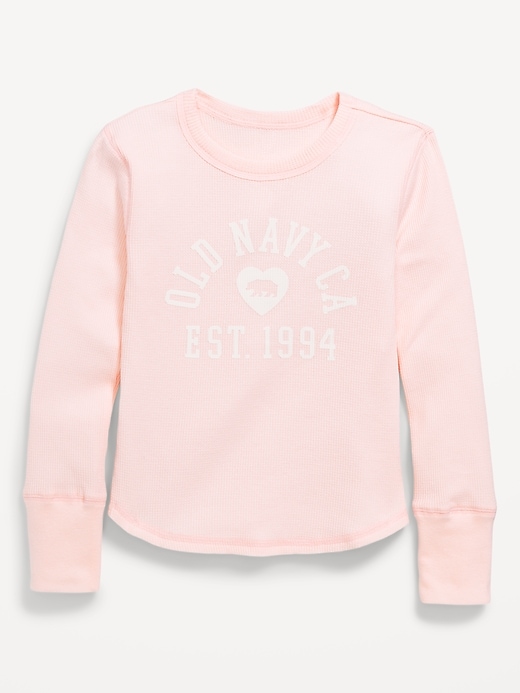 L'image numéro 1 présente T-shirt en tricot isotherme à manches longues et à logo imprimé pour fille