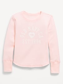 L'image numéro 1 présente T-shirt en tricot isotherme à manches longues et à logo imprimé pour fille