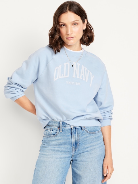 Vintage Crew-Neck Logo-Graphic Sweatshirt