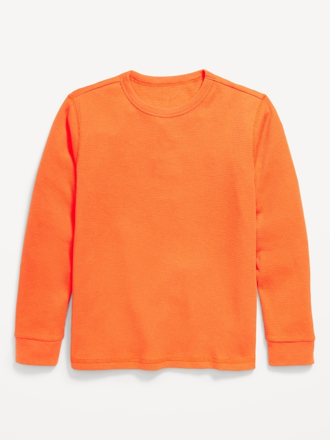 T-shirt à manches longues en tricot isotherme gaufré pour garçon - Cirrus Au Coucher Du Soleil