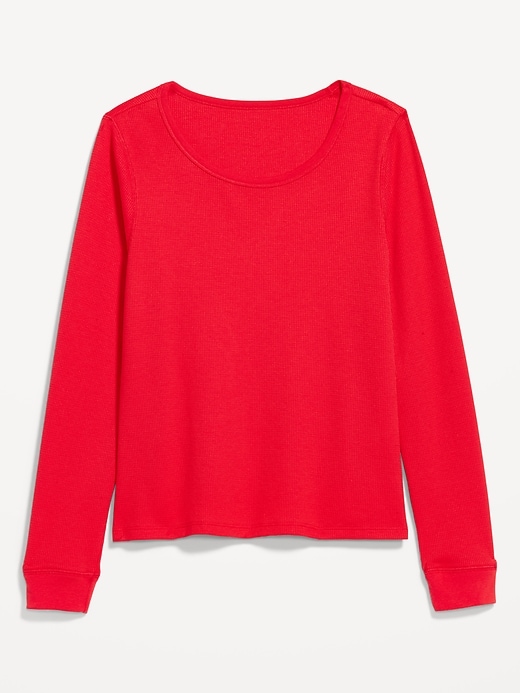 Image number 4 showing, Scoop-Neck Waffle Pajama Top