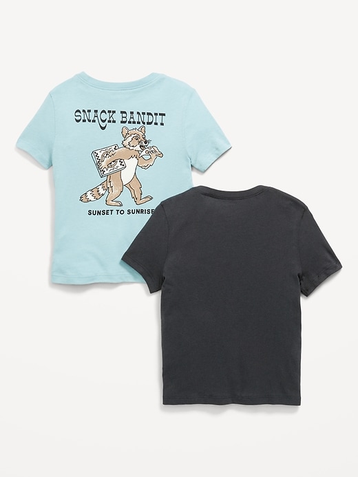 View large product image 2 of 3. Unisex Short-Sleeve Graphic 2-Pack T-Shirt for Toddler