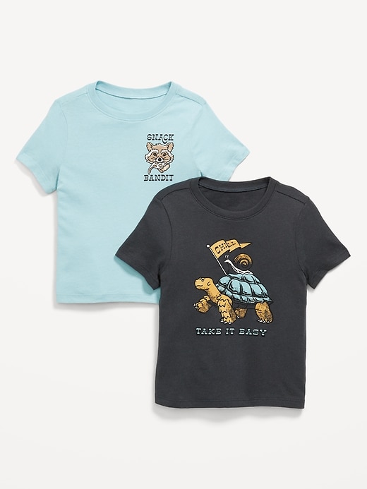 View large product image 1 of 3. Unisex Short-Sleeve Graphic 2-Pack T-Shirt for Toddler