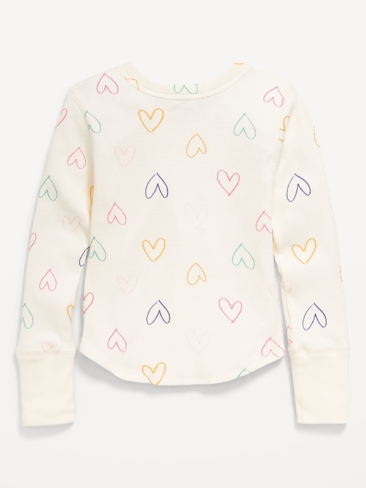 Image number 2 showing, Printed Long-Sleeve Thermal-Knit T-Shirt for Girls