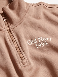 Image number 3 showing, Oversized Logo-Graphic Cropped Half-Zip Pullover