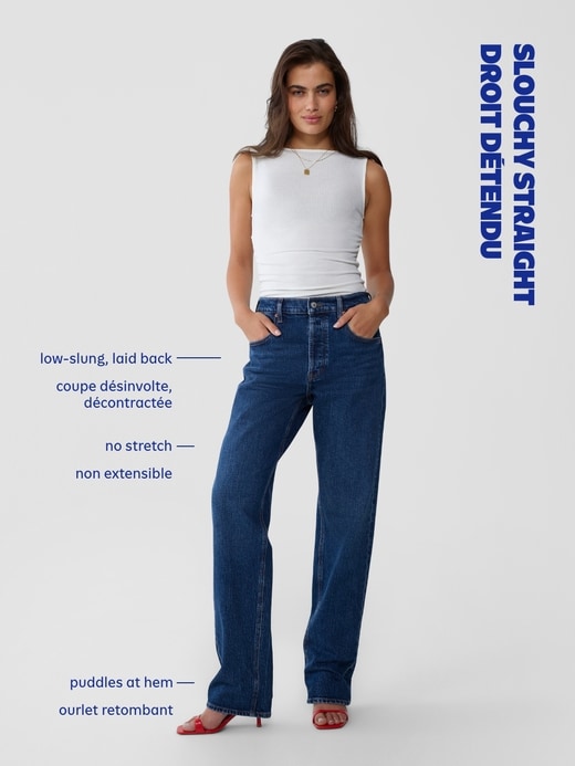 Image number 2 showing, Mid-Rise Slouchy Straight Jeans