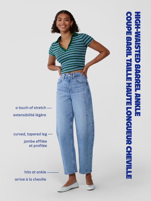 Image number 5 showing, High-Waisted Barrel Ankle Jeans